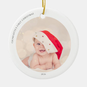 Baby First Christmas 2 Photos Ceramic Tree Decoration