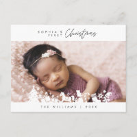 Baby First Christmas, Announcement with Photo
