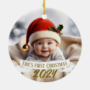 Baby First Christmas Cute Fox  Ceramic Tree Decoration