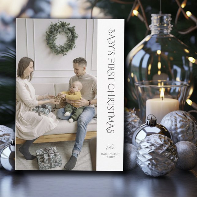 Baby First Christmas Family Photo  Holiday Card (Creator Uploaded)