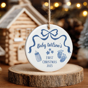 Baby First Christmas, First Christmas, Coquette  Ceramic Tree Decoration