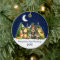 Baby First Christmas Forest Animals Blue Round