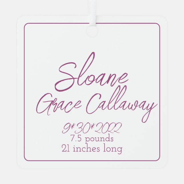 Baby First Christmas Metal Ornament (Back)