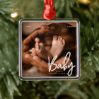 Baby First Christmas Modern Elegant Chic Photo