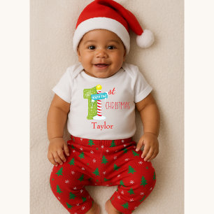 Baby First Christmas North Pole Theme Baby Bodysuit