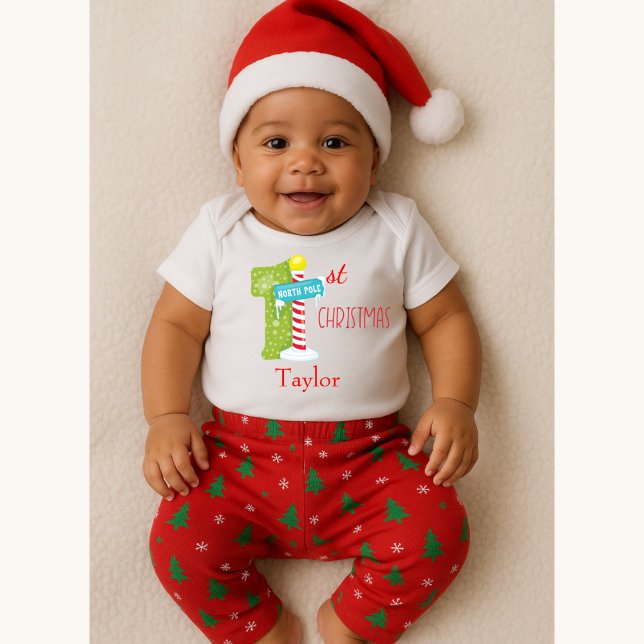 Baby First Christmas North Pole Theme Bodysuit (Creator Uploaded)