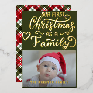 Baby First Christmas Photo Calligraphy Luxury Real