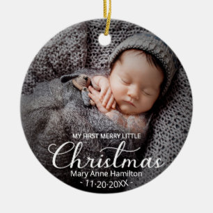 Baby First Christmas  Photo Ceramic Tree Decoration