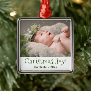 Baby First Christmas Photo Metal Tree Decoration