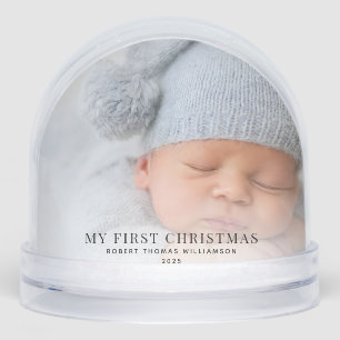 Baby First Christmas Photos Custom Snowglobe