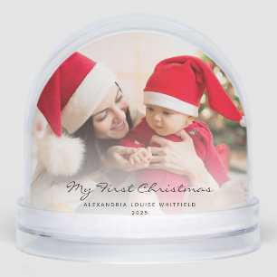 Baby First Christmas Photos Custom Snowglobe