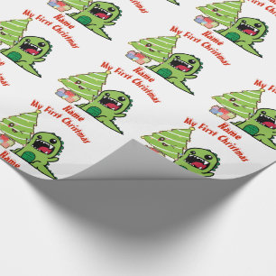 Baby FIRST Christmas WRAPPING DINOSAUR Custom Wrapping Paper
