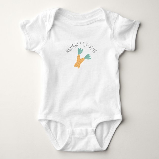 Baby First Easter Carrots Baby Bodysuit (Front)