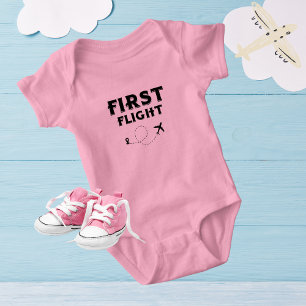 Baby FIRST FLIGHT, Cool Aeroplane, Travel,Cute Bodysuit