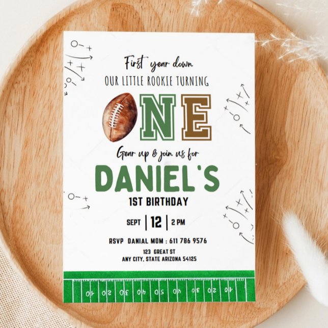 Baby first Football Birthday Party Invitation Temp (Creator Uploaded)