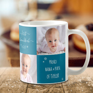Baby First Hanukkah Grandparents 2 Photo Custom Coffee Mug