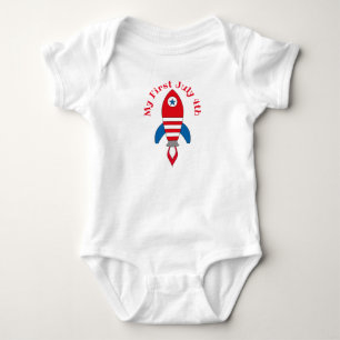 Baby First July 4th White One Piece Bodysuit