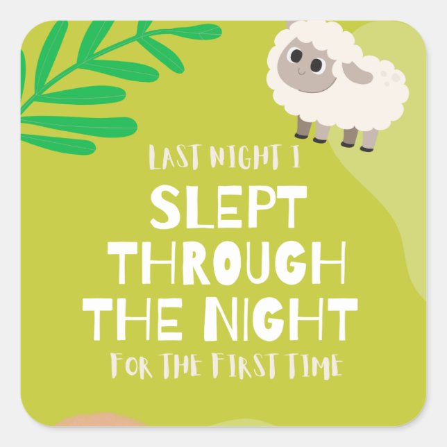Baby first long sleep square sticker (Front)