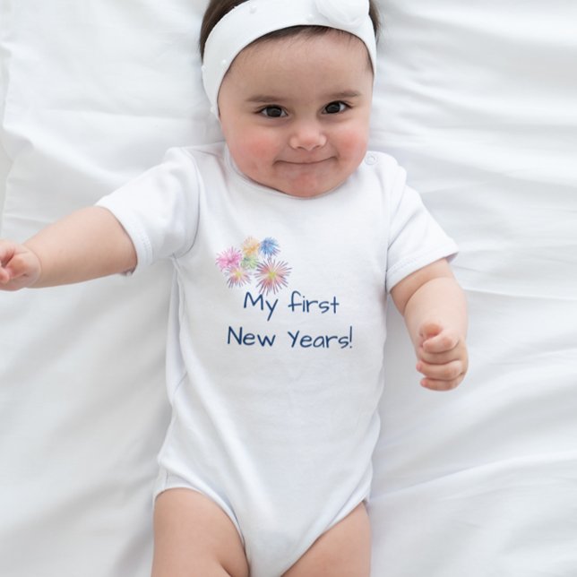 Baby First New Year's Day Eve Fireworks Baby Bodysuit (Creator Uploaded)