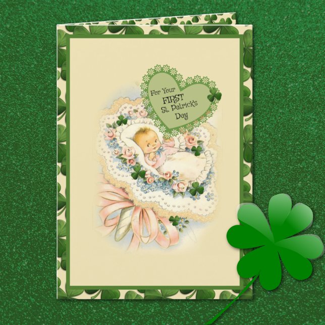 Baby First St. Patrick's Day Card Vintage (Creator Uploaded)