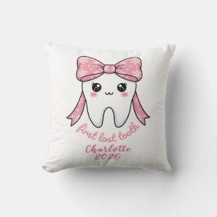 Baby First Tooth Pink Bow Milestone Kawaii Tooth Cushion