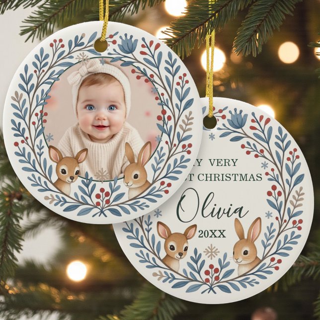Baby First  Woodland Nordic Christmas Keepsake Ceramic Tree Decoration (Creator Uploaded)