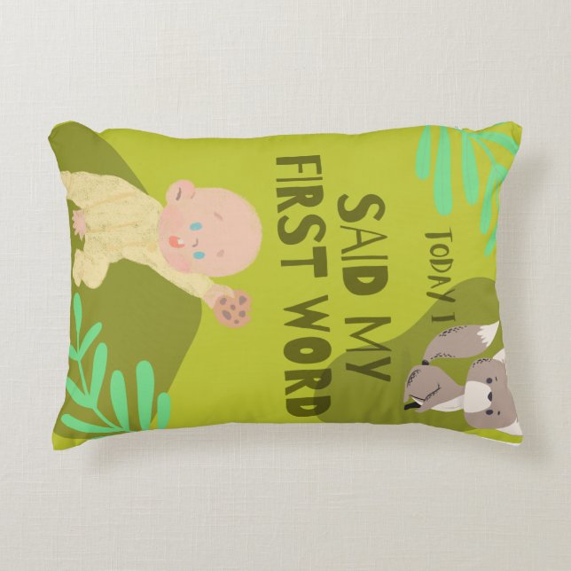 Baby first words  decorative cushion (Front)