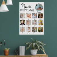 Baby First Year 12 Months Photo Collage Modern