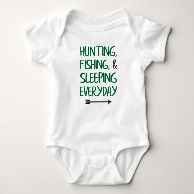 Baby Fishing Hunting Jersey Bodysuit Shirt (Front)