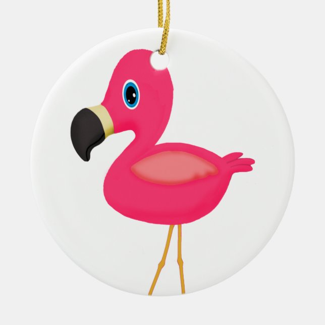 Baby Flamingo Ceramic Tree Decoration (Front)