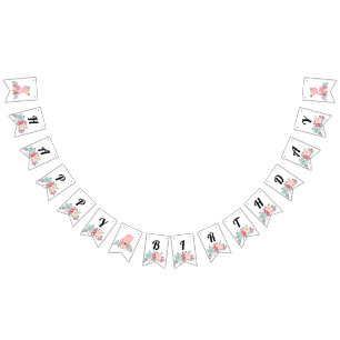 Baby Flamingo Happy Birthday Bunting