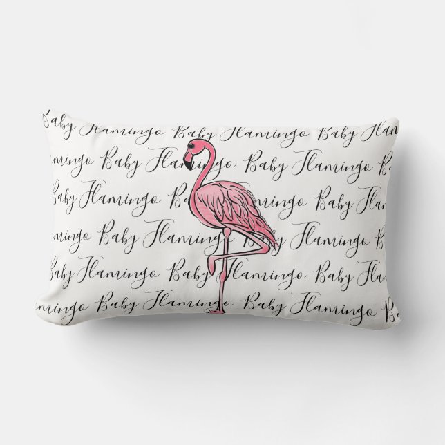 Baby Flamingo | pink flamingo   Lumbar Cushion (Front)
