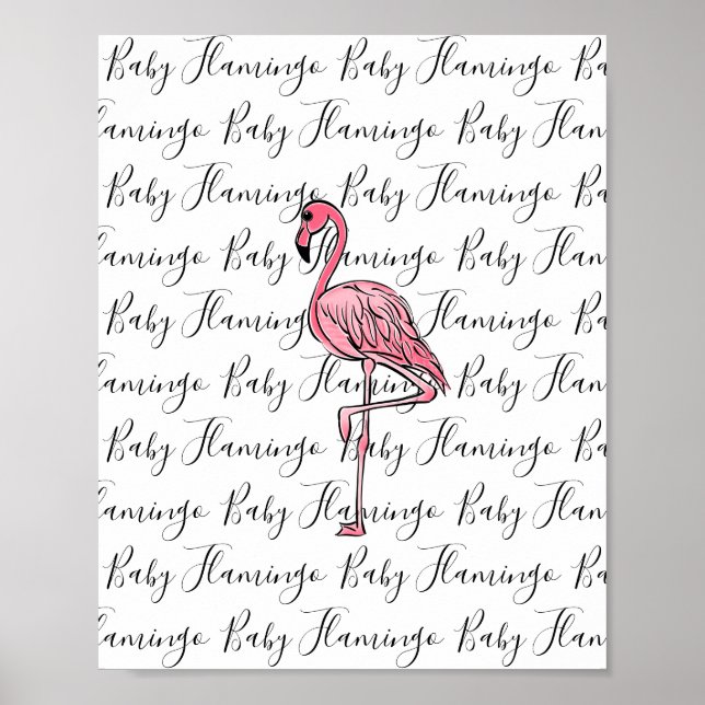 Baby Flamingo | pink flamingo  Poster (Front)