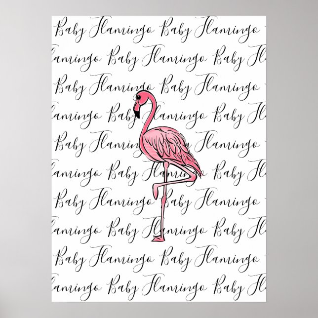 Baby Flamingo | pink flamingo  Poster (Front)