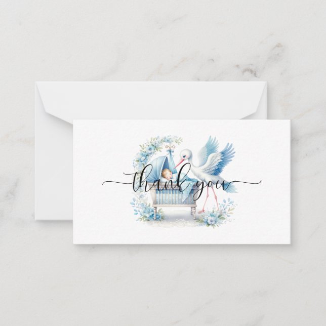 Baby Flat Note Thank You Card (Front)
