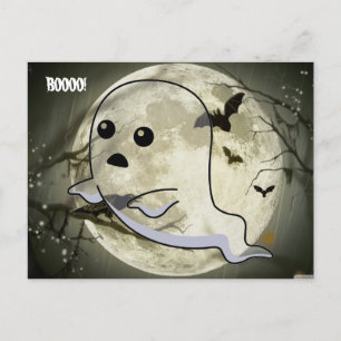 Baby Floating Ghost Surrounded by Bats Postcard