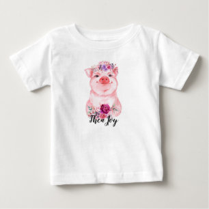 Baby Floral Pig Shirt