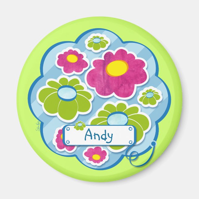 Baby Flowers blue - magnet (Front)