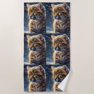 Baby Fluffy Jaguar, Beach Towel