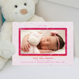 Baby Flurry   Horizontal Birth Announcement