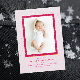 Baby Flurry   Vertical Birth Announcement