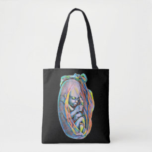Baby foetus In Womb Abstract Human Anatomy Art Tote Bag