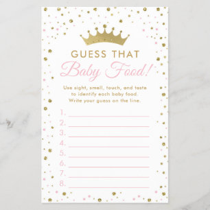 Baby Food Guessing Baby Shower Game Flyer