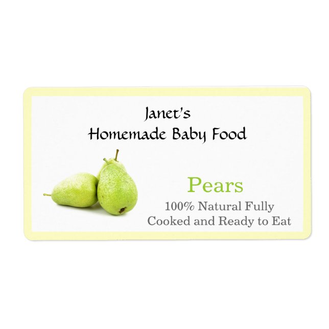 Baby Food Jar label (Front)