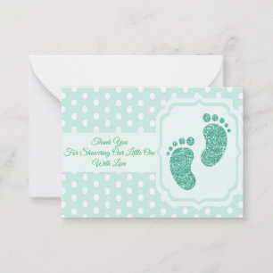 Baby Foot Polka Dots Thank You Card