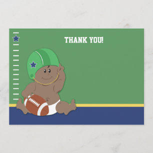 Baby Football Player #2 Flat Thank you notes
