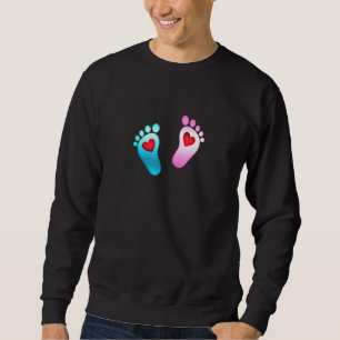 Baby Footprint Love Heart Foot Feet Boy Girl Valen Sweatshirt