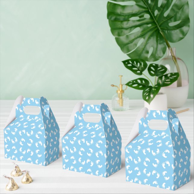 Baby Footprints, Babies Foot, Footsteps, Blue, Boy Favour Box (Multiple)