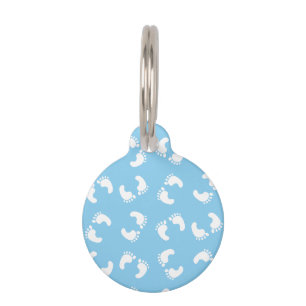 Baby Footprints, Babies Foot, Footsteps, Blue, Boy Pet Tag