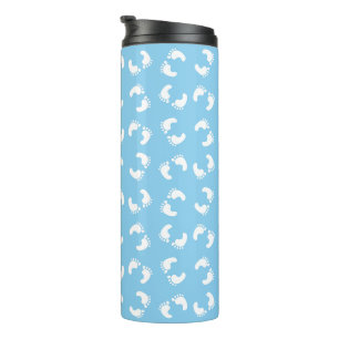Baby Footprints, Babies Foot, Footsteps, Blue, Boy Thermal Tumbler